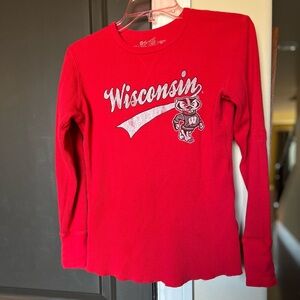 C👀L Waffle Textured Thermal Wisconsin Badgers Long Sleeve Top